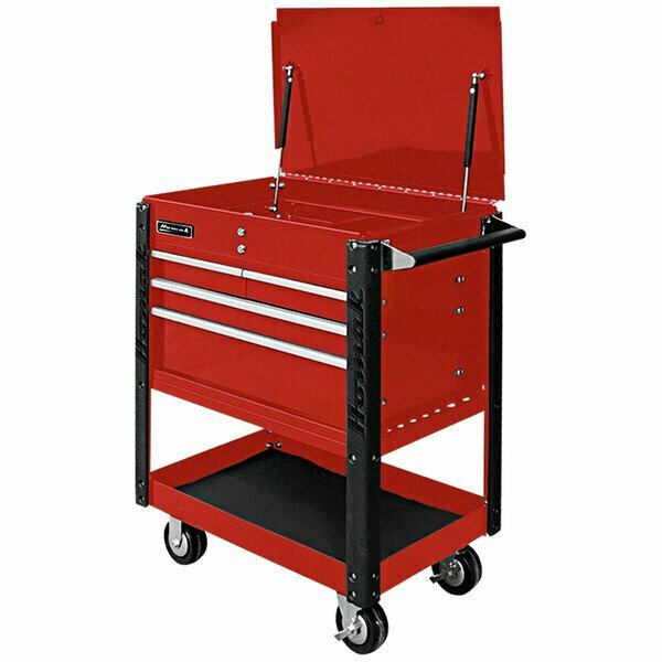 Homak Pro Series 35'' Red 4-Drawer Flip Top Service Cart RD06032000 571RD06032000